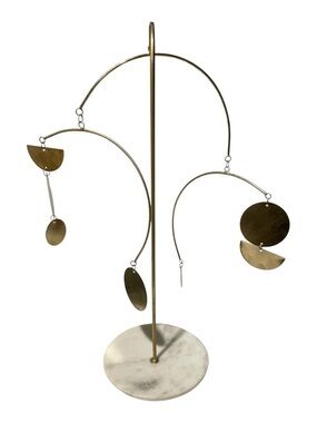 World Market Brass and Marble Table Mobile Sculpture - Gold